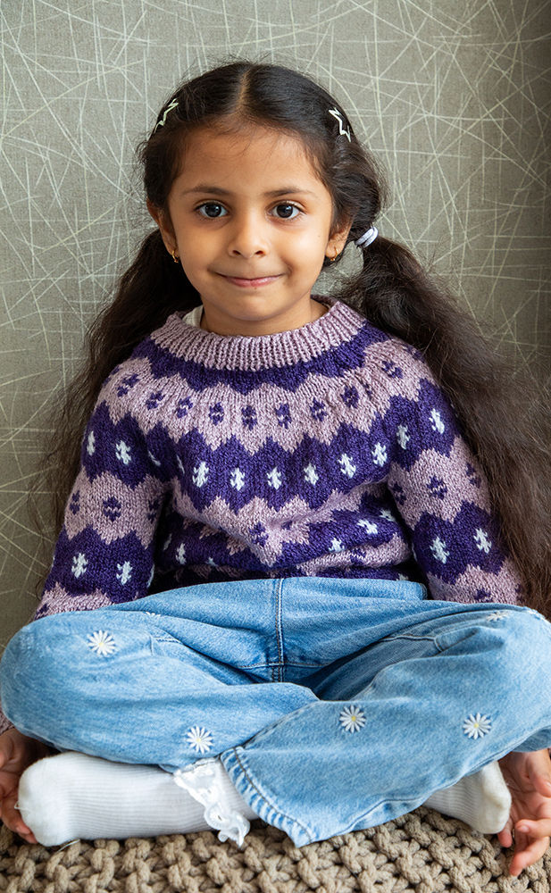 Thumbnail: Iris in Bloom Full-Sleeved Sweater