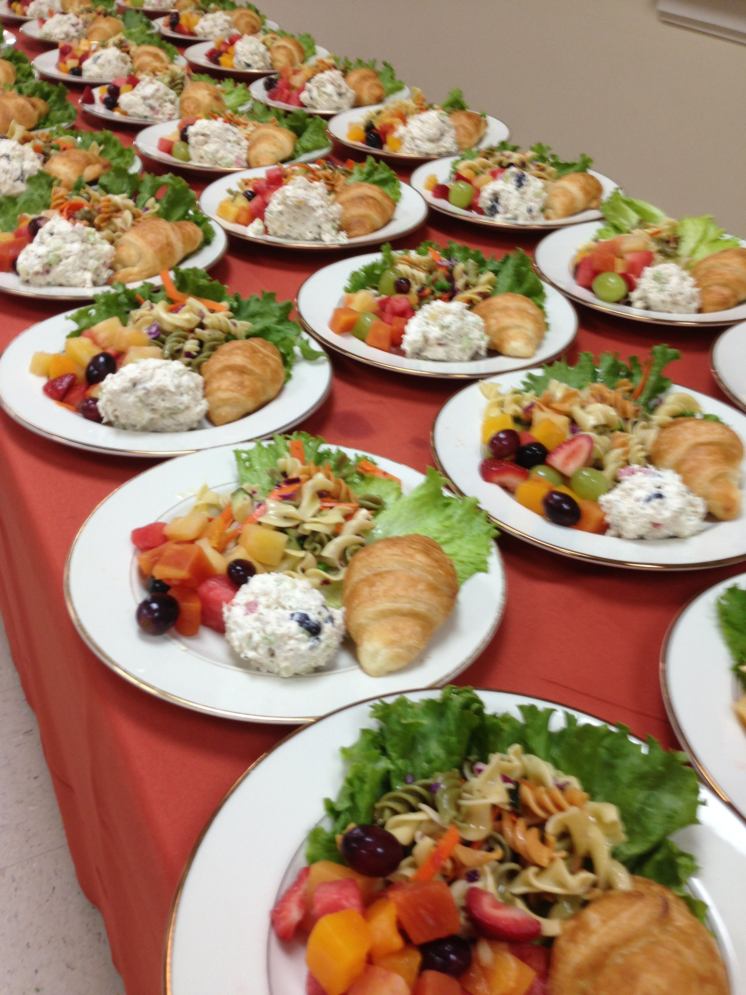 large group chicken salad platter