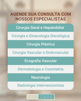 Especialidades do Livcare - agende sua consulta