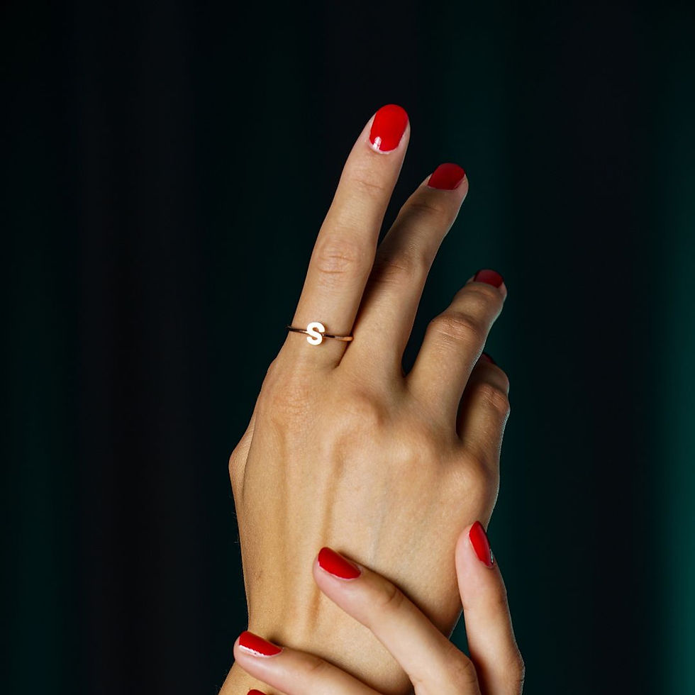 Thumbnail: Personalised Sterling Silver Initial Ring