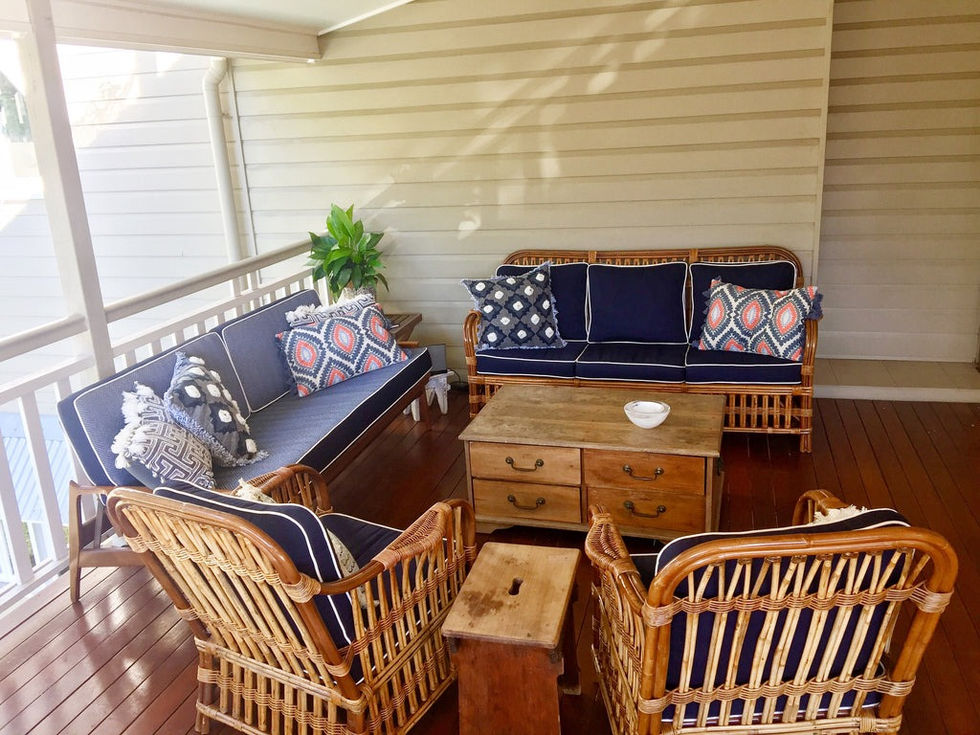 Outdoor setting in Paddington, Brisbane with custom upholstery