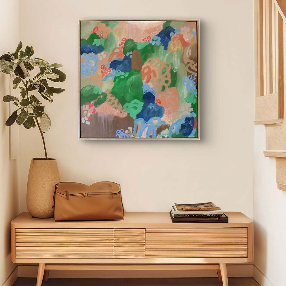 A original Joc Ridgway abstract artwork on a modern interior wall