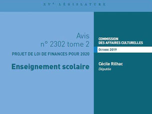 Mission "Enseignement scolaire" : Cécile RILHAC désignée rapporteure pour avis
