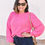 Thumbnail: Jayla Hollowed Bubble Sleeve Knit Sweater