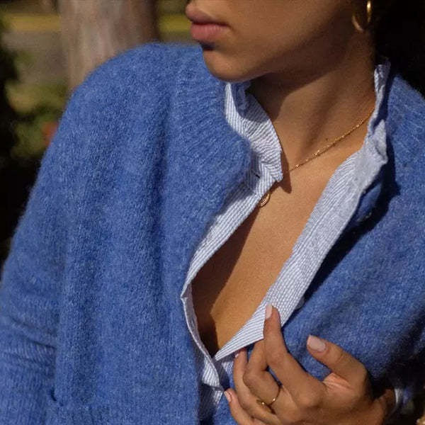 Thumbnail: Slim-fit Round Neck French Loose Thick Cardigan Coat For Women
