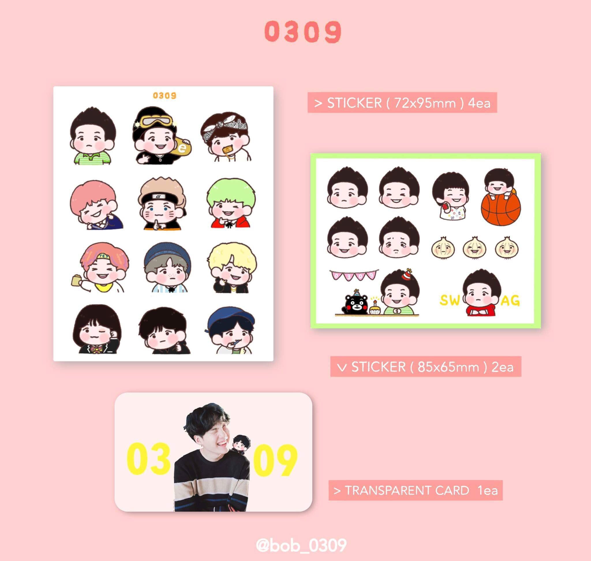 BTS Suga 0309 Sticker Set by @bob_0309