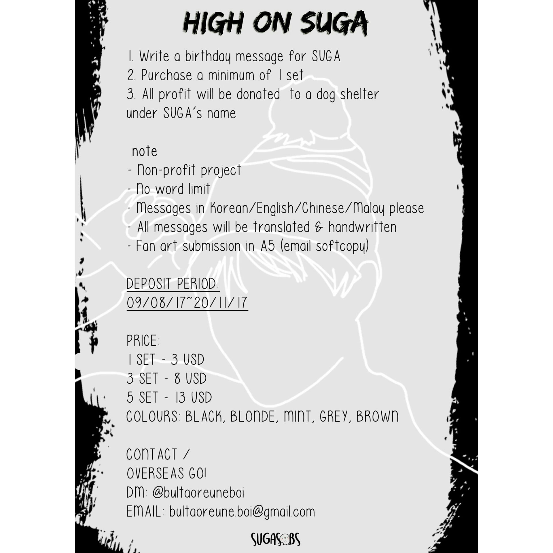 BTS Suga HIGH ON SUGA Letter & Fanart Project