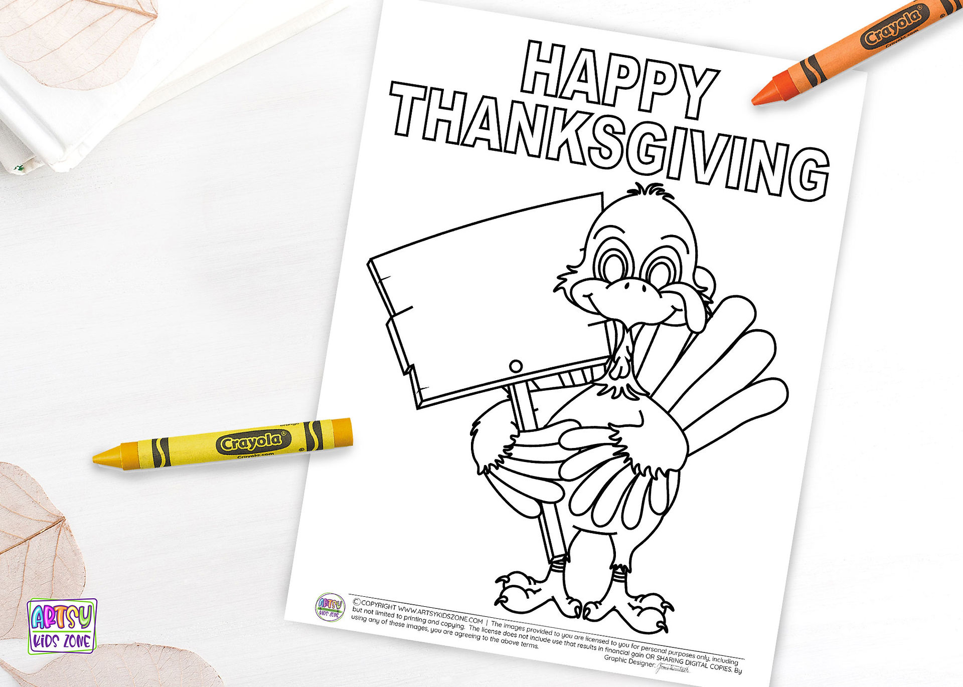 Turkey Coloring Page Printable