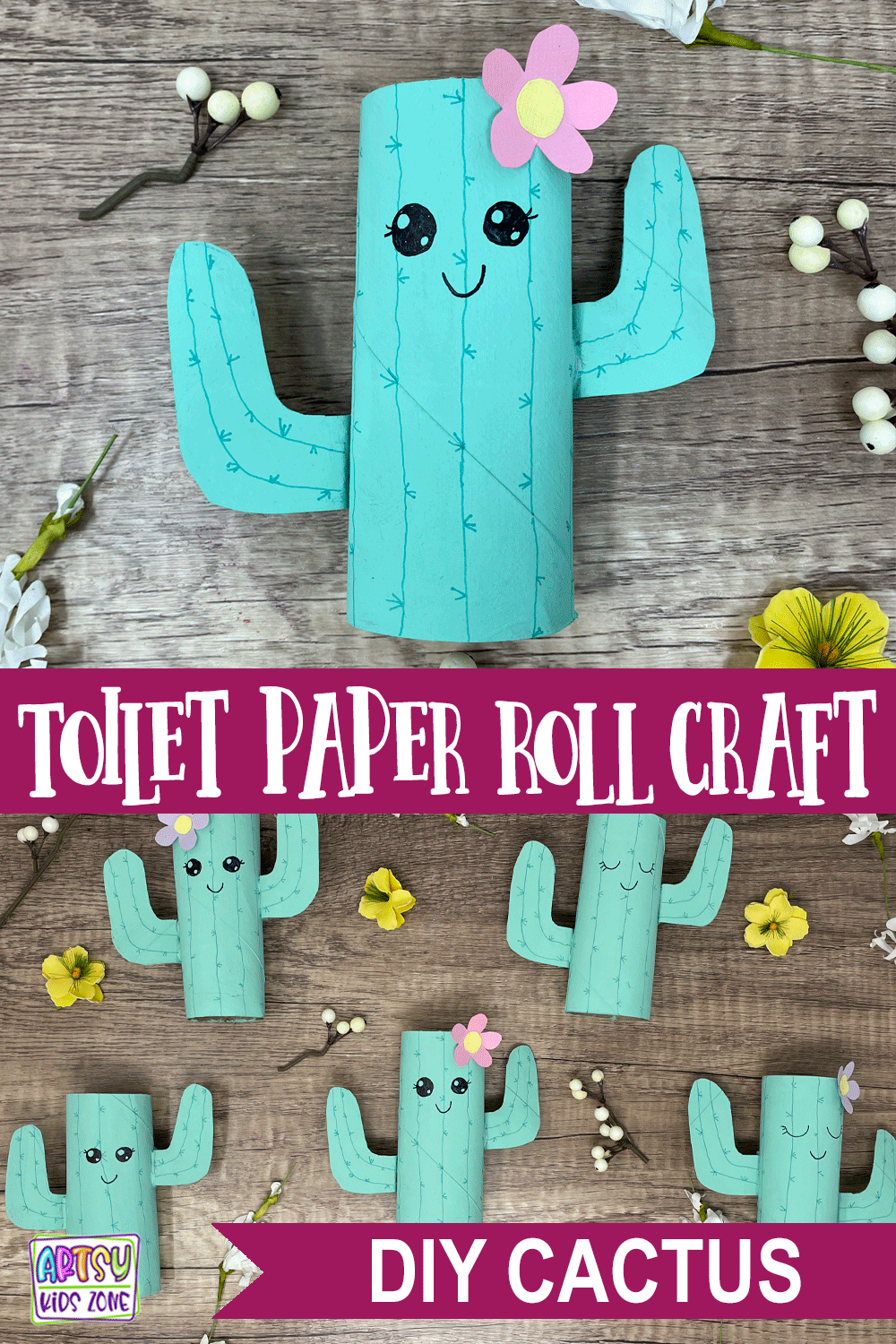 Toilet Paper Roll Cactus
