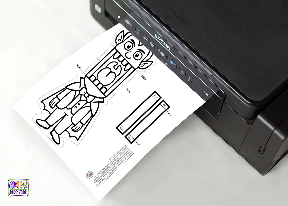 Printing finger puppet template.
