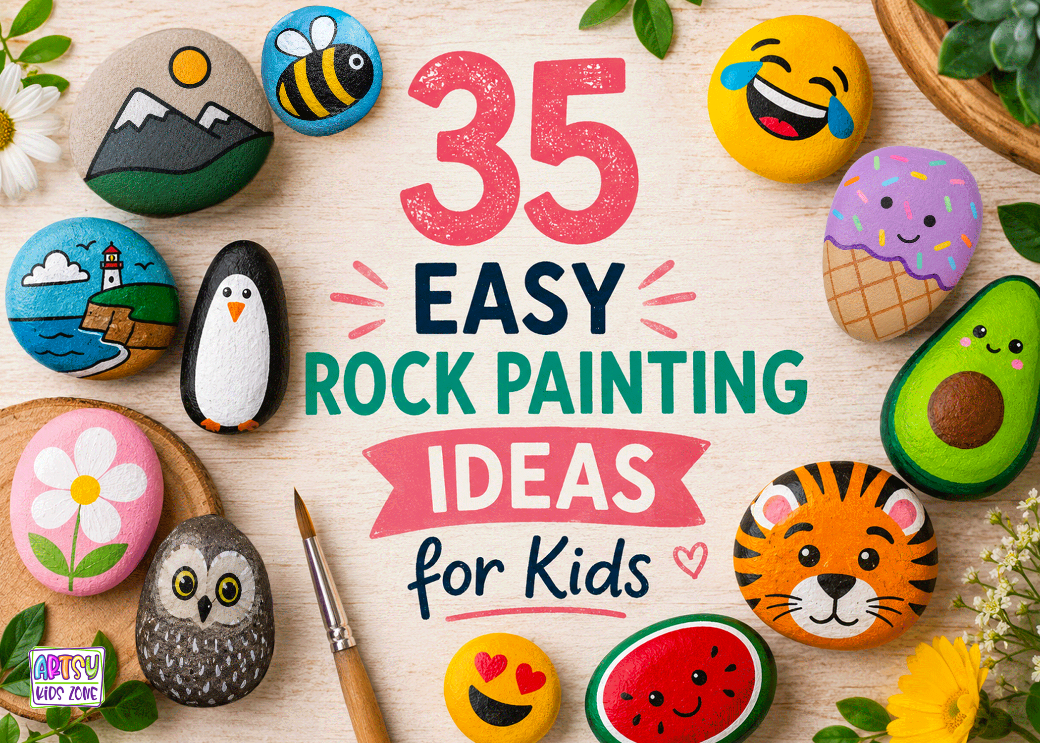 Easy Rock Painting Ideas for kids.