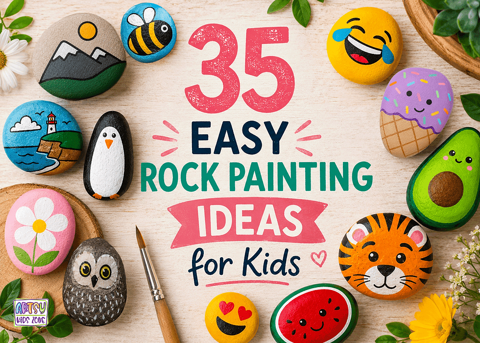 Easy Rock Painting Ideas for Kids.