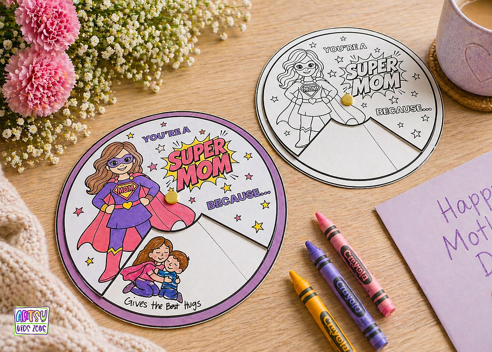 Super Mom Spinner Craft for Kids.