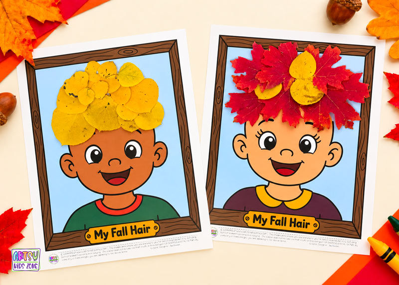 Fall leaf hair craft.