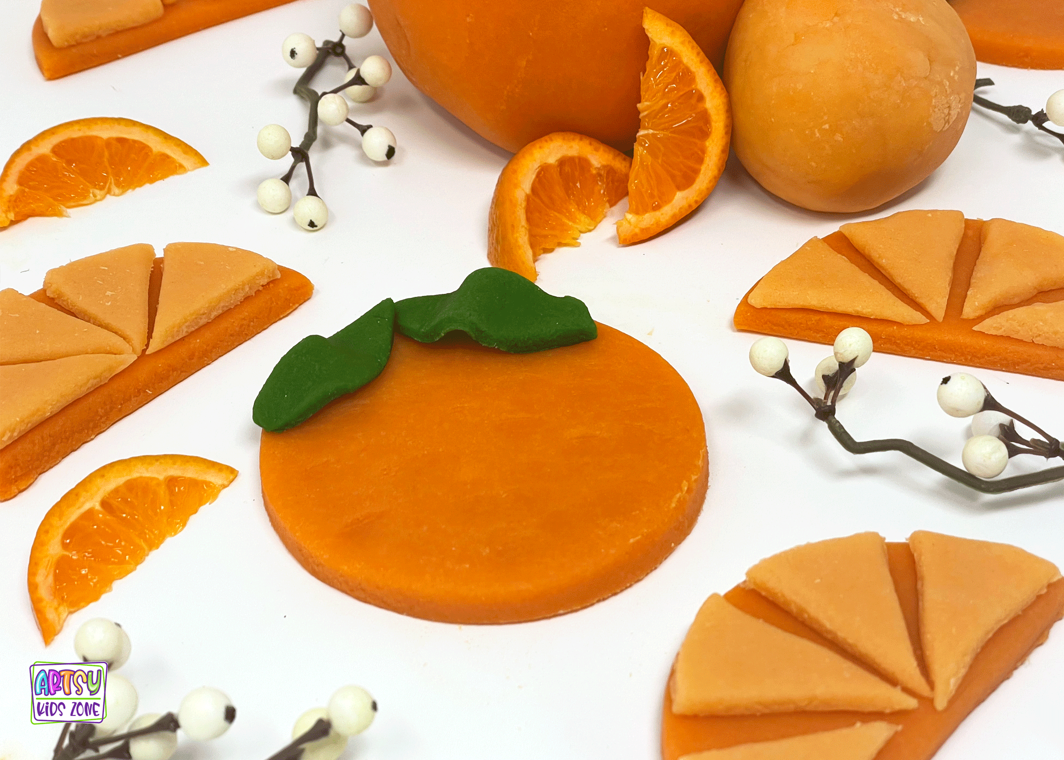 Orange Scented playdough recipe for kids.