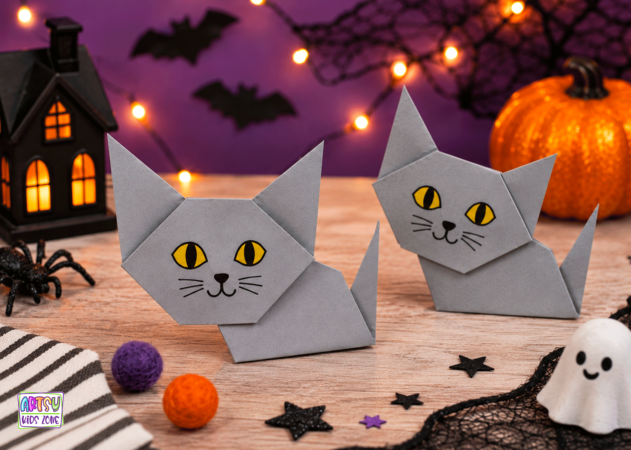 Cat Origami instructions.
