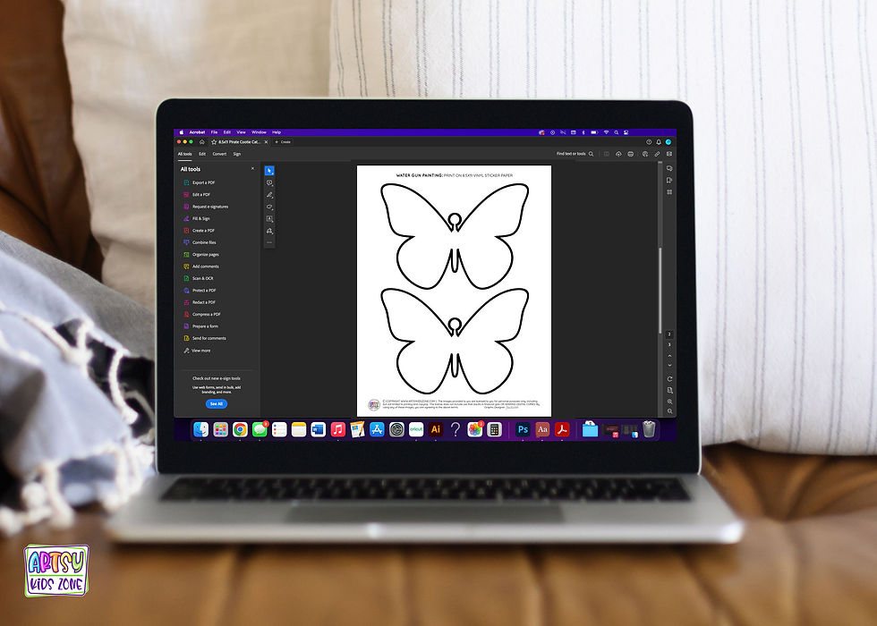 Downloading template onto a computer.
