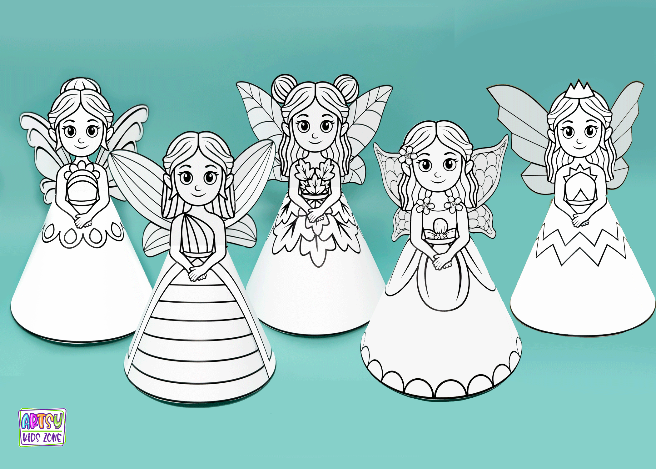 5 Unique 3D Fairy Paper Dolls.