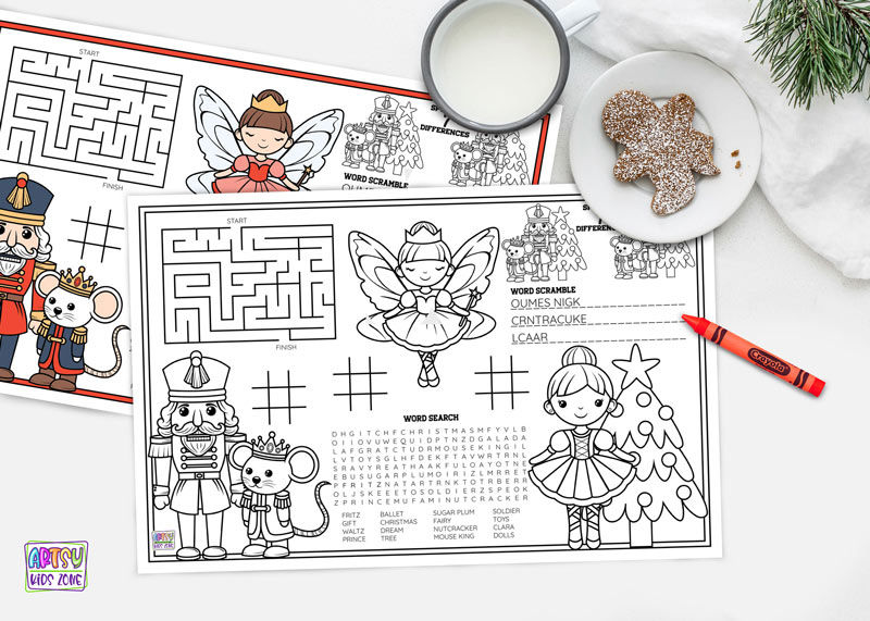 Nutcracker Placemats printable coloring pages.