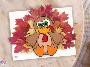 Leaf Art For Kids: Turkey Fall Leaf Craft Template Included