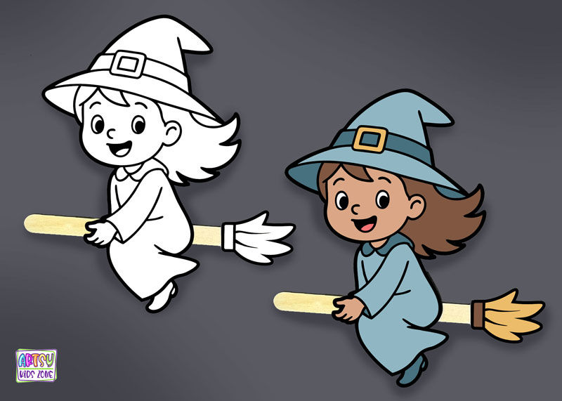 Popsicle Stick Witch craft for kids.