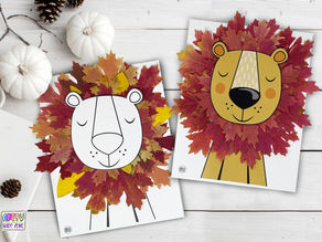 Lion Fall Leaf art project for kids.