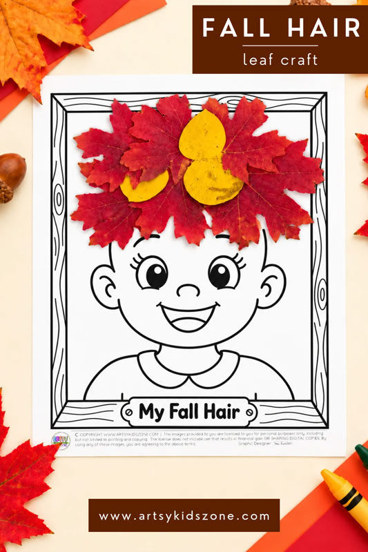 Fall Leaves Hair Craft for kids.