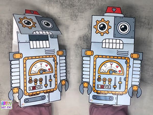 DIY Valentine Robots: A Paper Bag Puppet Craft For Kids
