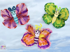 Butterfly Coffee Filter Crafts for kids.