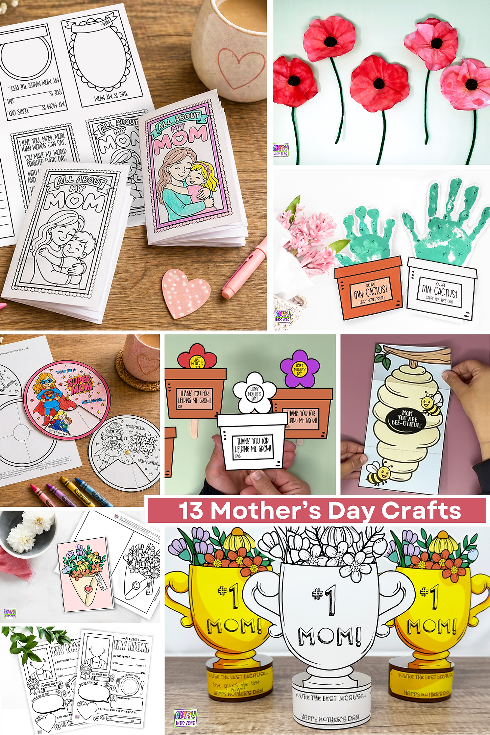 13 Mother's Day Crafts for kids.