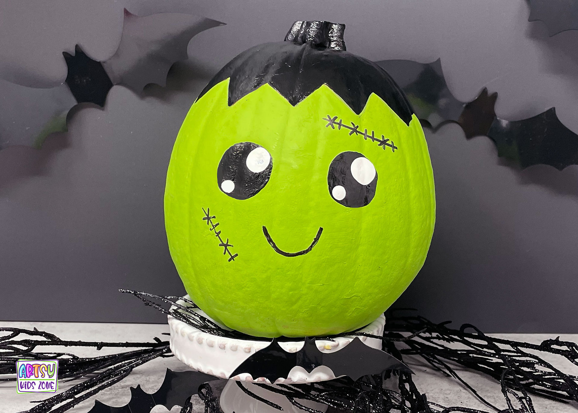Frankenstein Painted Pumpkin.