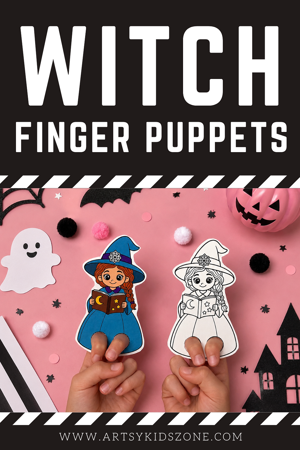 Cute Witch Finger Puppets.