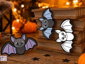3D Bat Bookmark Craft for kids.