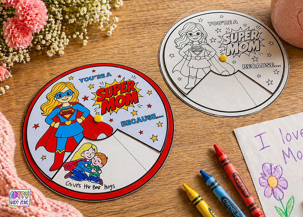 Super Mom Spinner Craft for Kids.