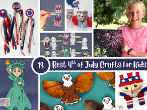 Collage of Patriotic Crafts for kids.