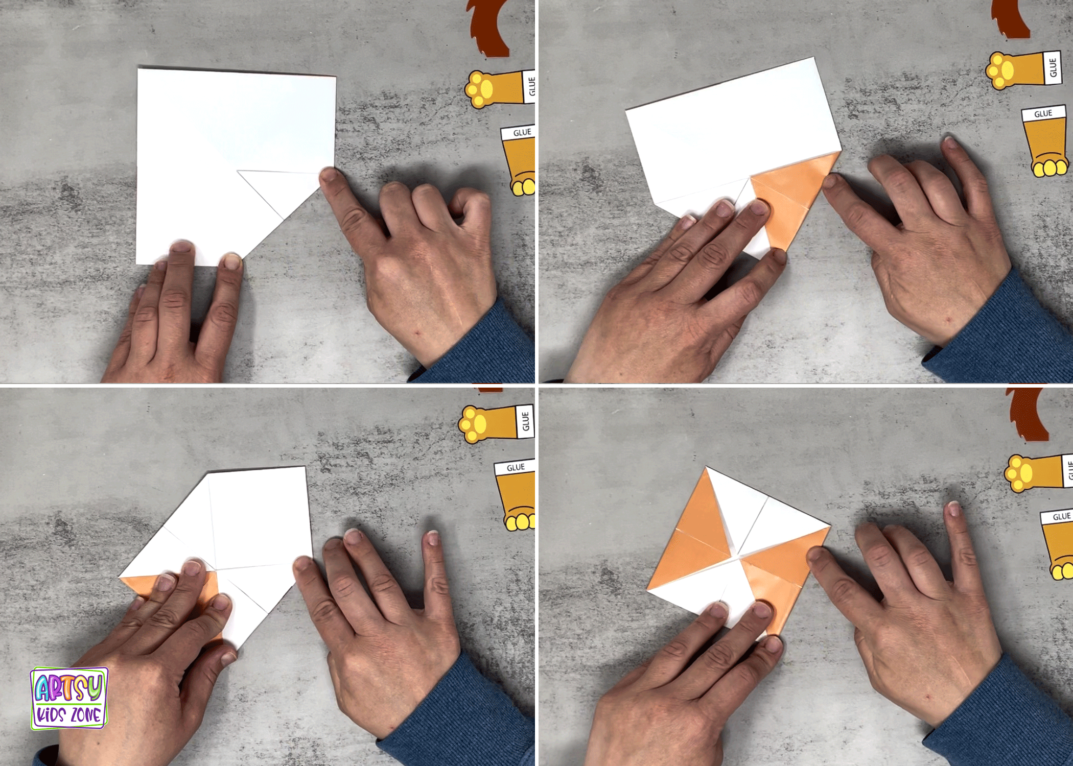 Origami Lion Cootie Catcher Template