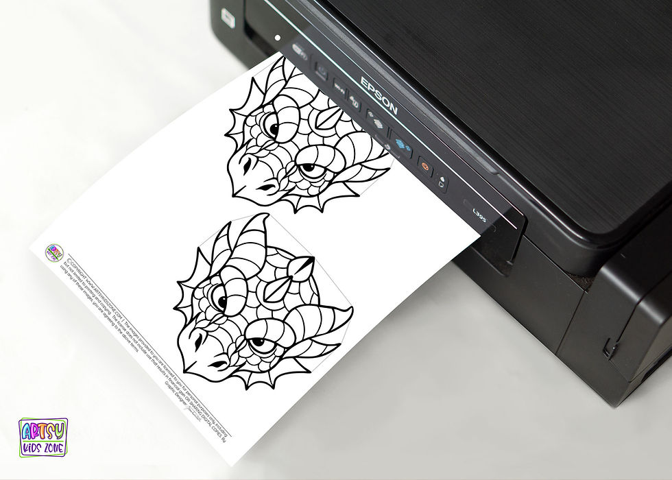 Printing Fire-Breathing Dragon template.