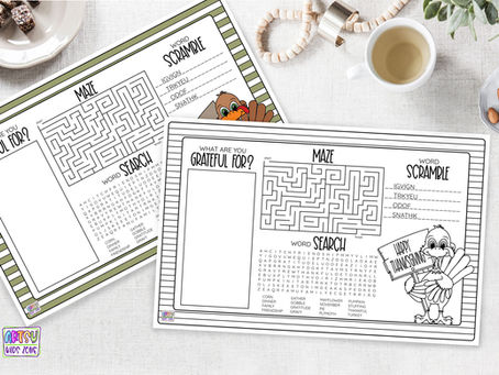 Printable Thanksgiving Coloring Placemats