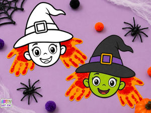 Handprint Witch craft for kids.