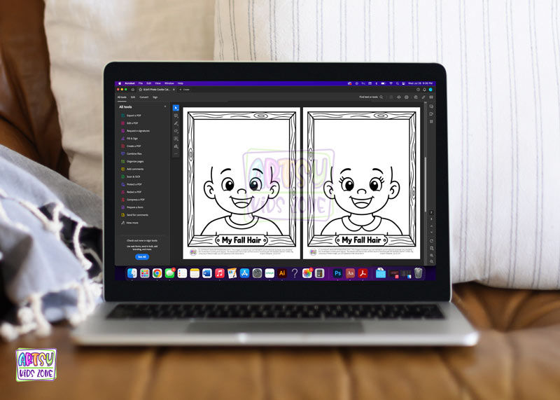 Downloading fall leaf hair templates.