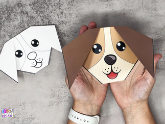 Dog origami template.