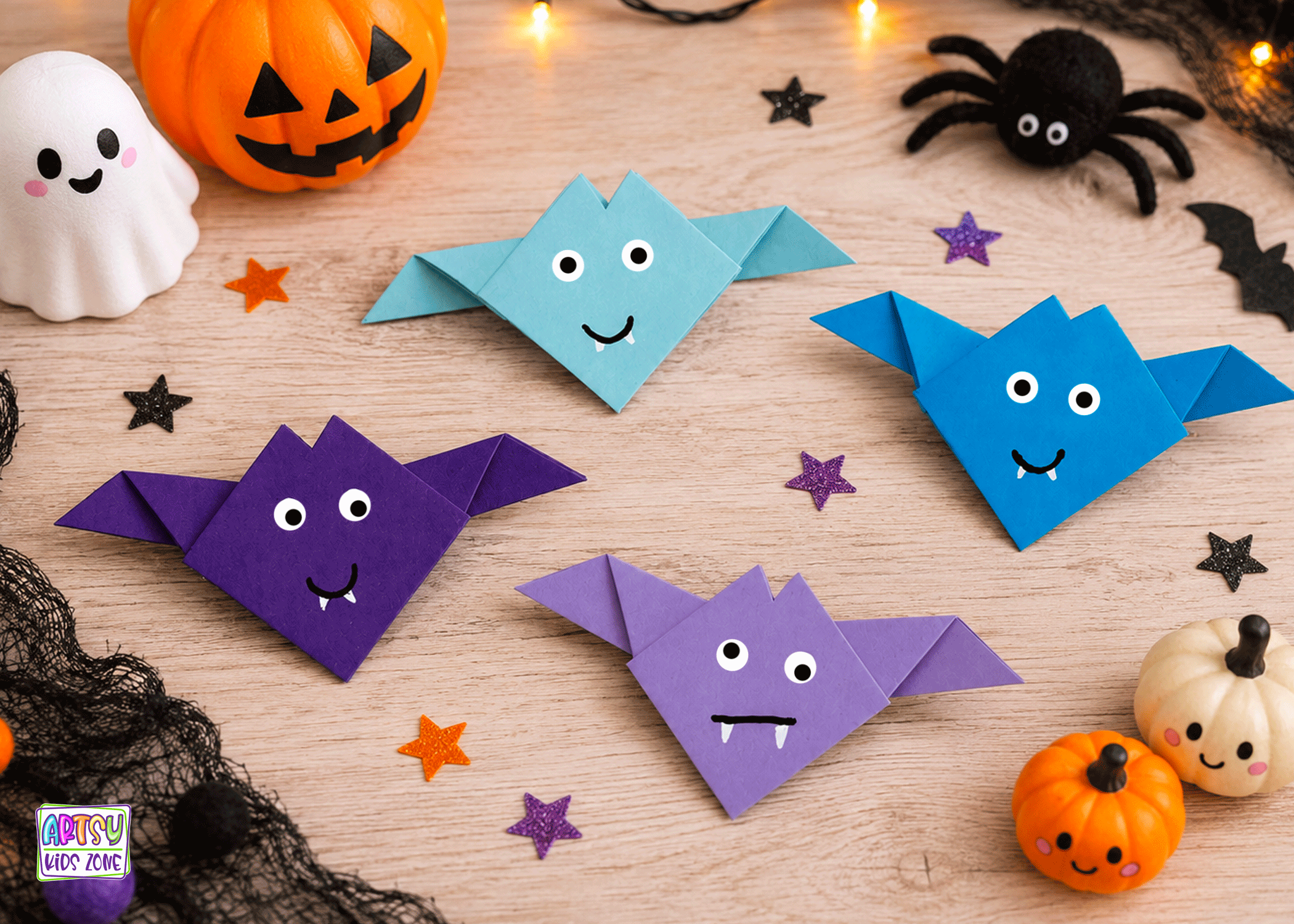Easty bat origami for kids.