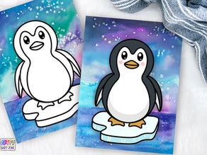 Penguin Art Project: Watercolor Salt Painting