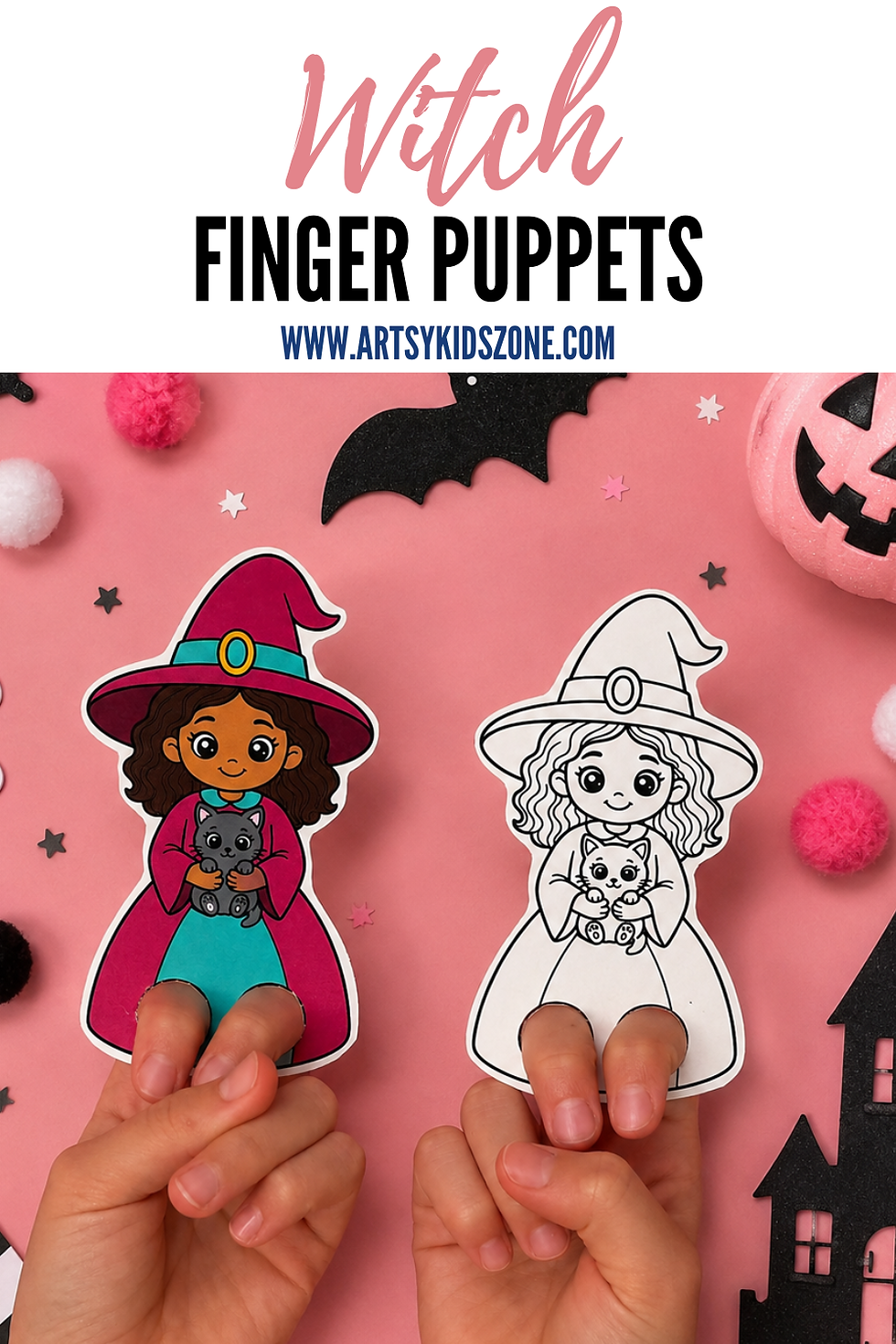 Cute Witch Finger Puppets.