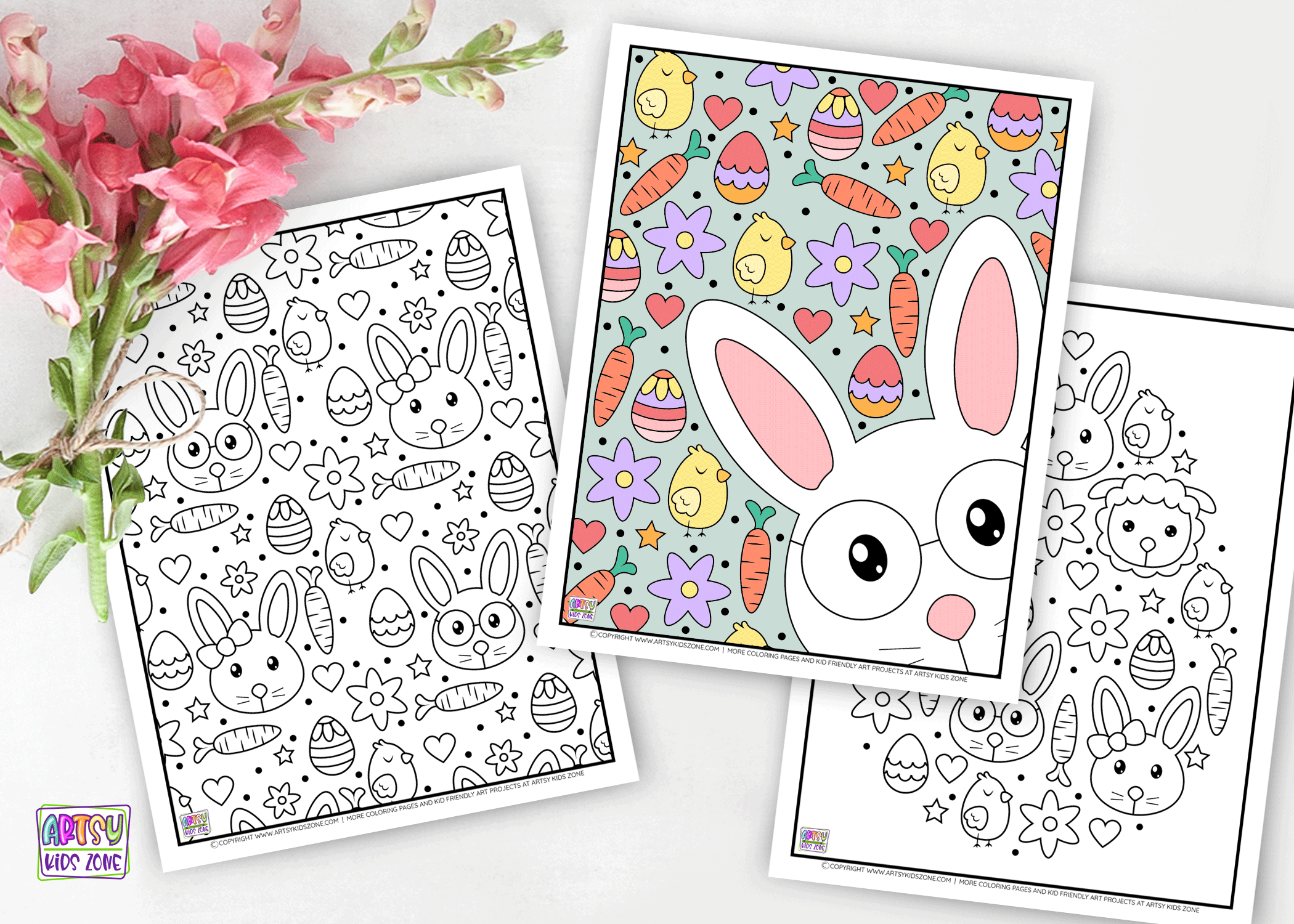 Bunny coloring Pages.