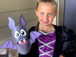 Bat Paper Puppet Craft For Kids