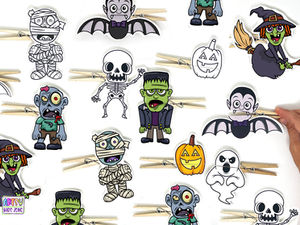 Halloween Clothespin Puppets