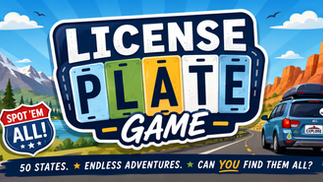 Road trip game License plate.