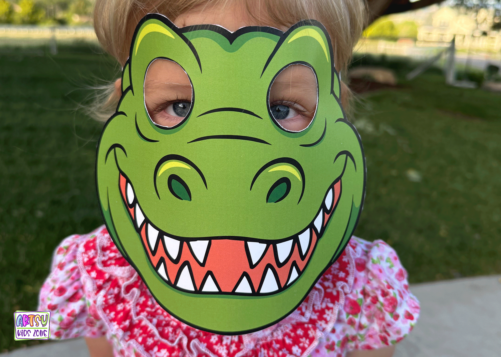 Alligator Paper Mask craft for kids.