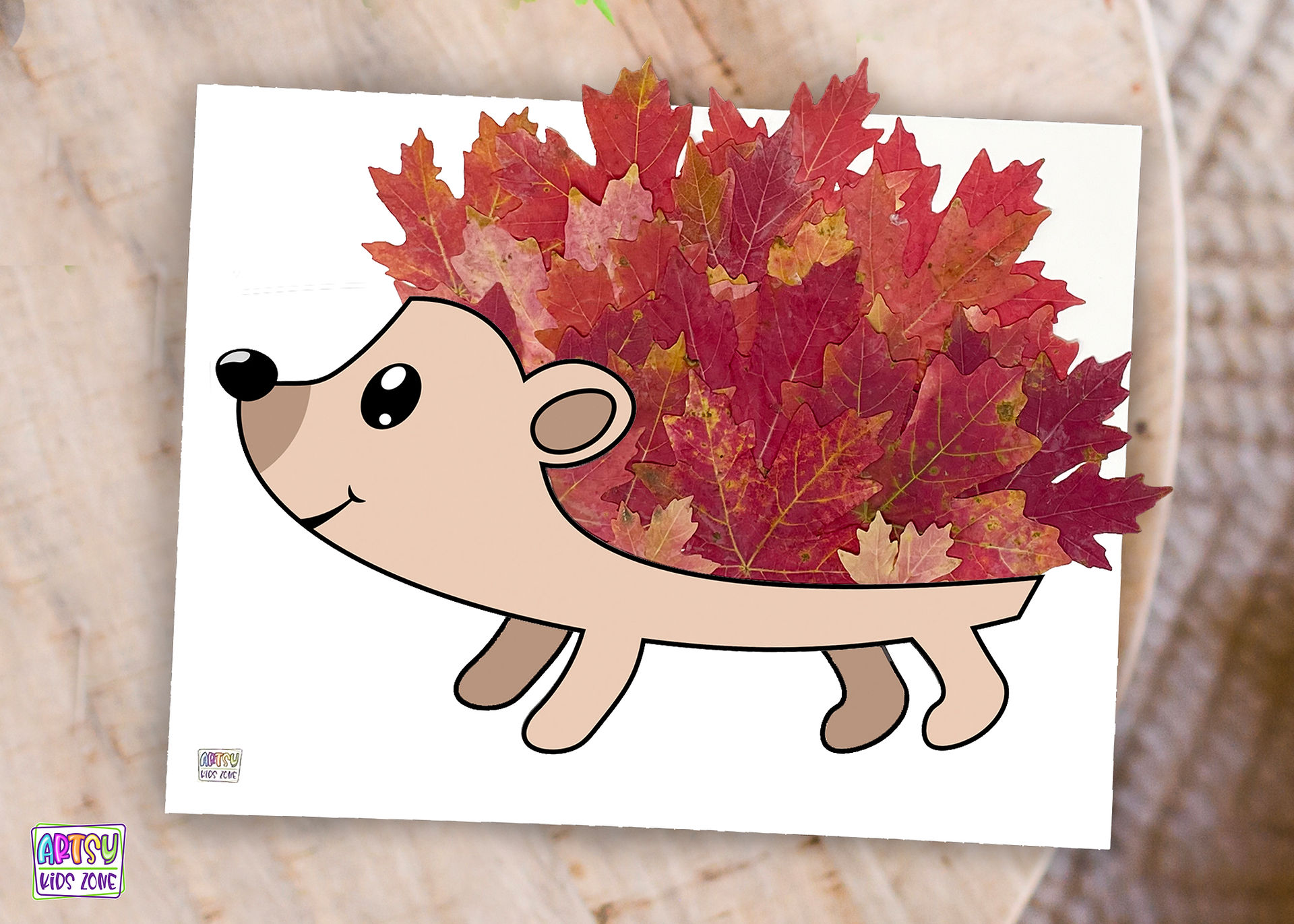 Hedgehog Fall Leaf Craft